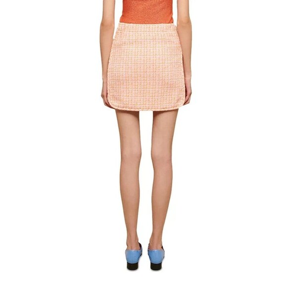 Maje womens Jilandra Tweed Short Mini Skirt size 40 EU (10 US) Orange Pink $325 - Picture 4 of 12